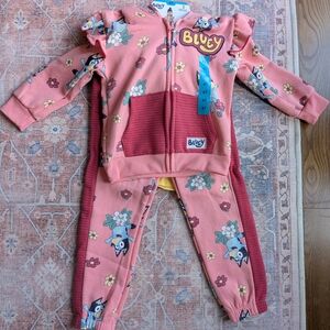 Bluey Kids Floral Matching Set - Pink